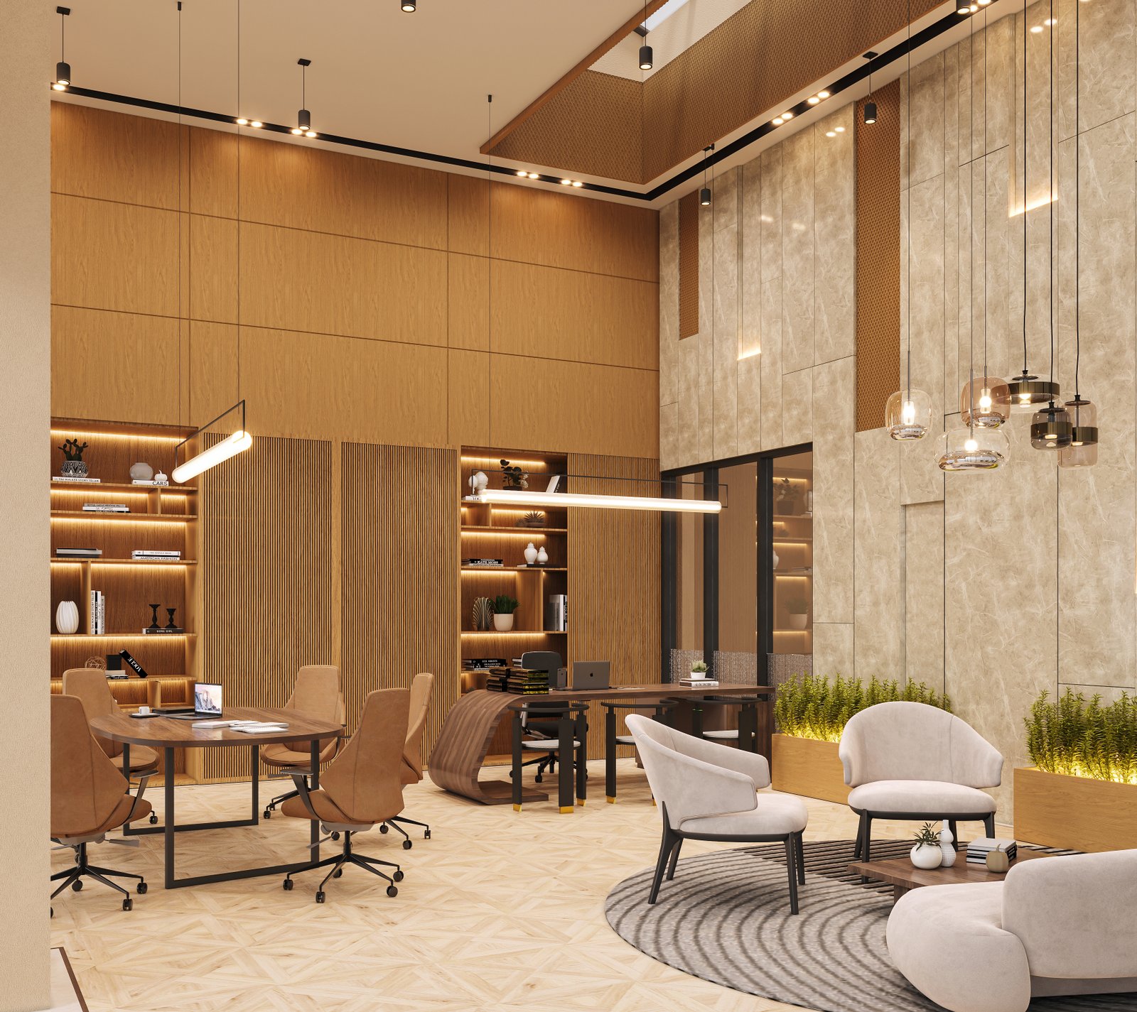 Corporate office lobby design in Noida